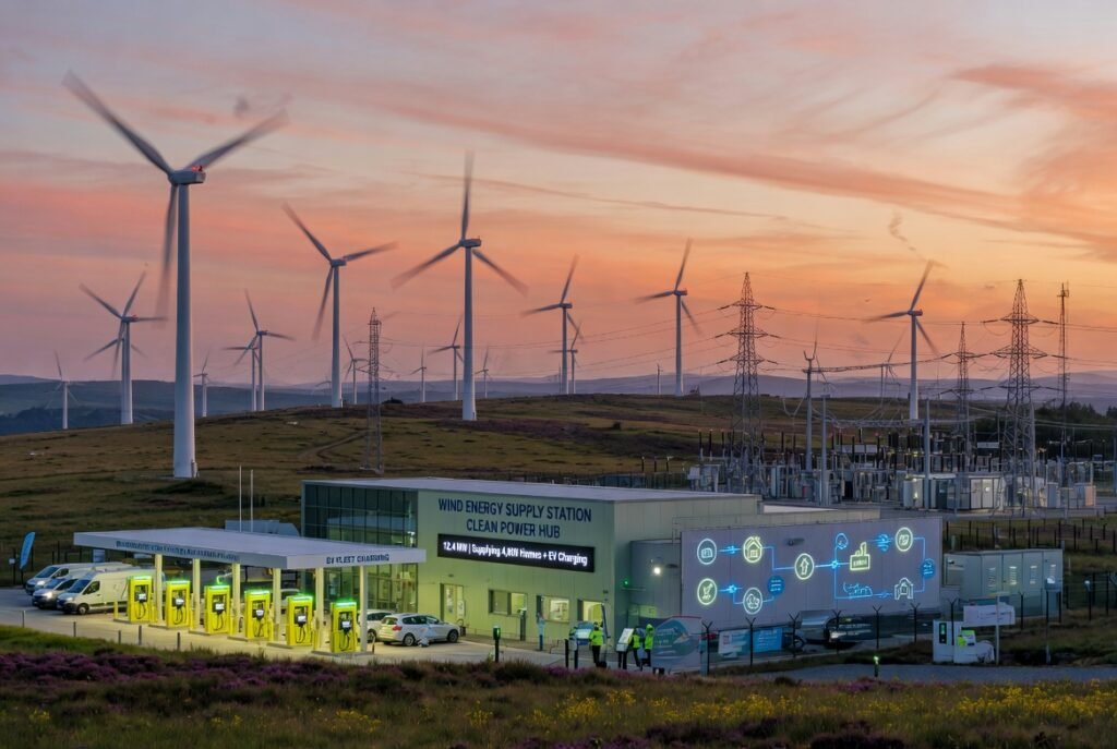 Wind energy supply stations are an important part of the global shift toward clean and renewable power. These stations use large wind turbines to convert natural wind into electricity that can supply homes,