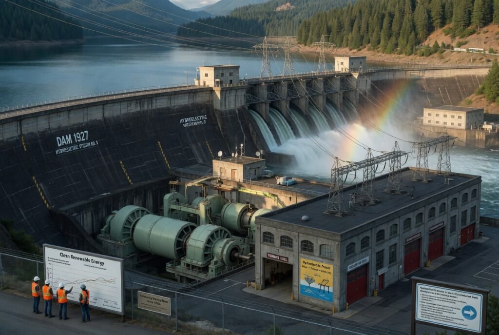 Hydroelectric power is electricity produced from moving water.
