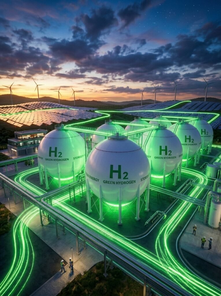 green hydrogen storage tanks